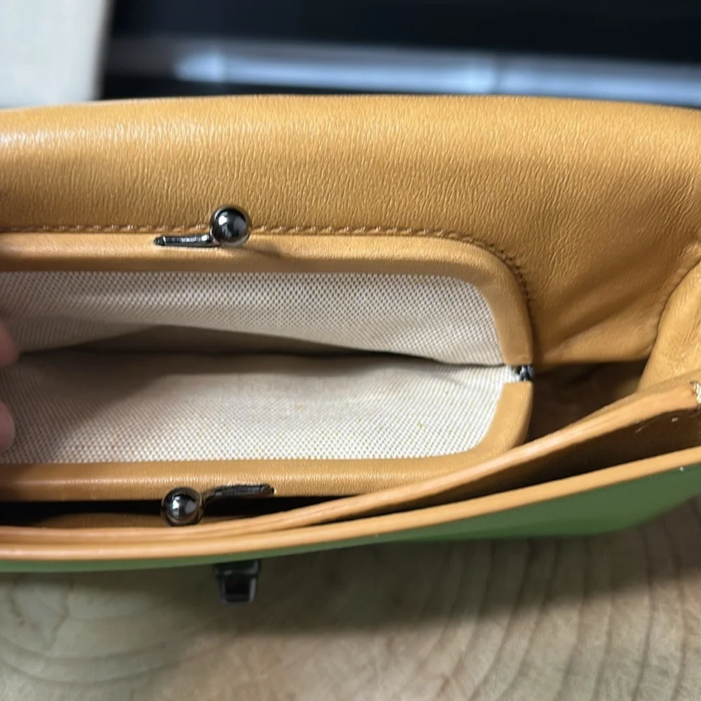 Coach Pistachio Dinky Glovetanned Green Leather Crossbody Shoulder Bag Purse - Picture 12 of 15